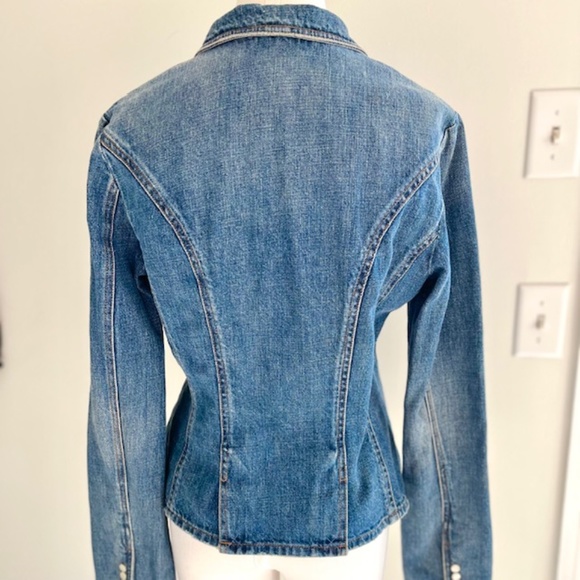 RALPH LAUREN Vtg 90’s Victorian Style Denim Jacket 17 RLL Monogram Buttons - Picture 7 of 8